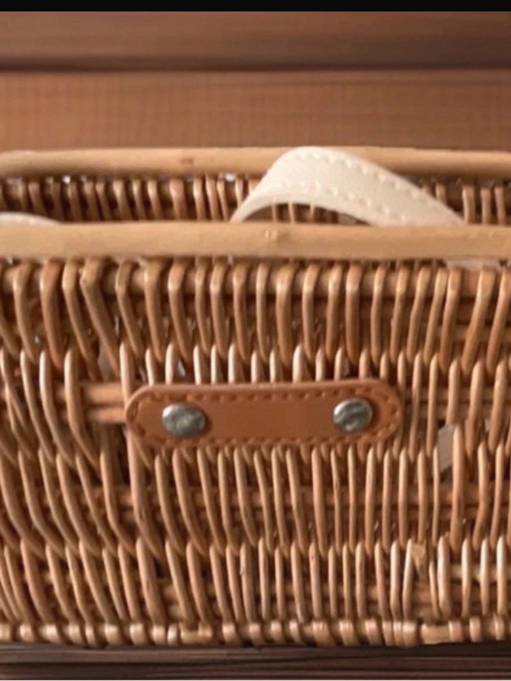 Retro Tan Woven Wicker Crossbody Bag, Small Rectangle, Detachable Strap,
